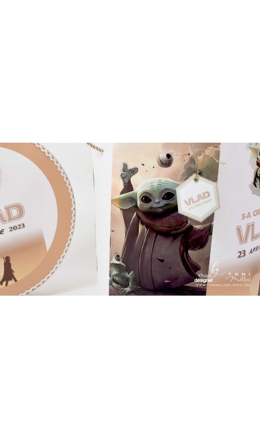 Trusou botez baieti personalizat cu Baby Yoda 24